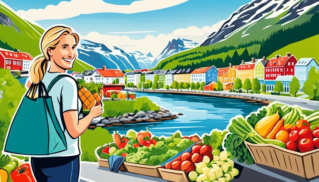 Zakupy norweskiej ekologicznej żywności i produktów