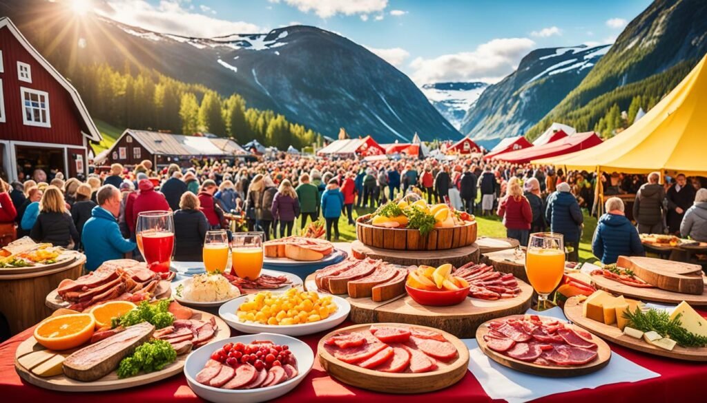 tradycje norweskie i lokalne produkty w festiwalach w Norwegii