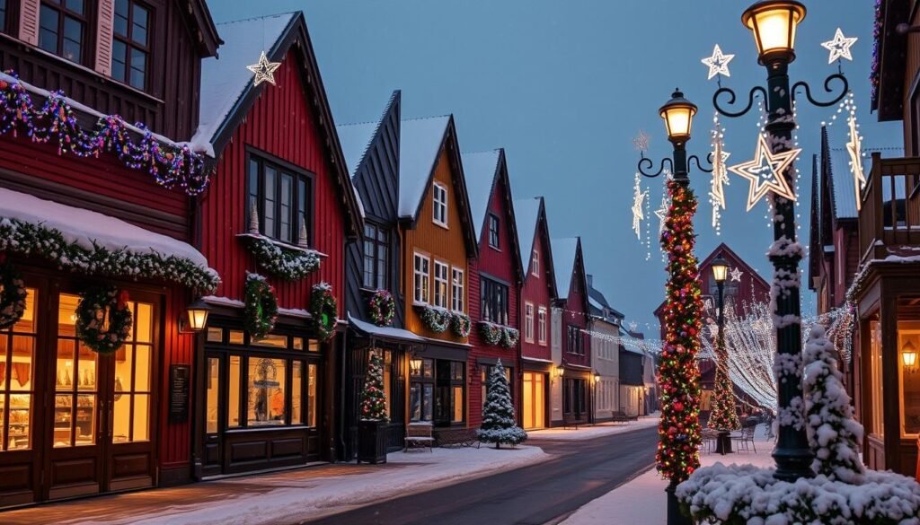 Norweskie Dekoracje Uliczne na Swieta